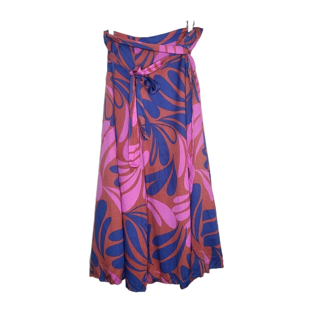 MARINE LAYER Valencia Floral Tencel Lyocell Wrap Maxi Skirt Large Resort Wear